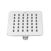 Fossa Colva 4x4 Inch 304 Stainless Steel Square Rain Shower Head | High Pressure Overhead Rainfall Shower for Luxury Bathroom | Durable Rust-Resistant (Chrome Finish)